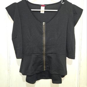 Black Zippered Top by blush